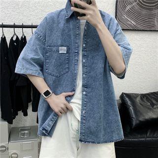 Short-sleeve Single-breasted Denim Jacket