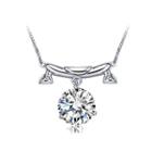 925 Sterling Silver Twelve Horoscope Libra Necklace With White Cubic Zircon