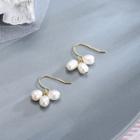 925 Sterling Faux Pearl Drop Earring 1 Pair - Es732 - Gold - One Size