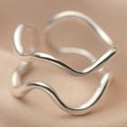 Wavy Sterling Silver Layered Open Ring 1 Pc - Silver - One Size
