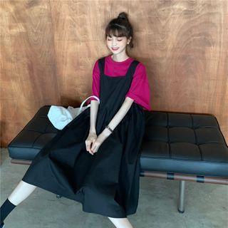 Elbow-sleeve T-shirt / Overall Dress