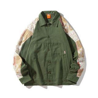 Printed Panel Shirt Jacket