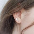 925 Sterling Silver Heart Swirl Earring As Shown In Figure - One Size