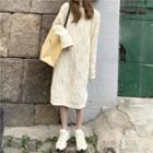 Long-sleeve Cable Knit Loose Fit Dress