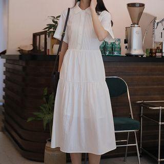 Short-sleeve Pleated A-line Dress (various Designs)