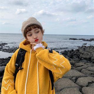 Oversize Mock Two-piece Wool Hoodie