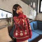 Christmas Jacquard Sweater Red - One Size