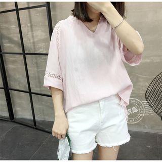 Lace-panel Loose-fit Blouse