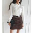 Scarf-trim Blouse