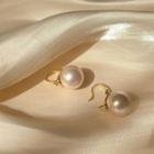Faux Pearl Alloy Dangle Earring 1 Pair - My32103 - Gold Ring & Faux Pearl - White - One Size