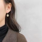 Rhinestone Snowflake Drop Earring 1 Pair - Silver Needle - Gold Plating - Hook Earrings - Gold - One Size