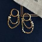 Hoop & Chain Dangle Earring 1 Pair - Gold - One Size