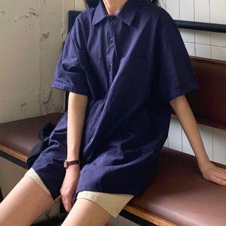 Elbow-sleeve Shirt / Denim Shorts