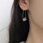 Cube Bead Drop Earring 1 Pair - Earring - 925 Silver - Cube - Gold - One Size