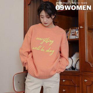 Plus Size Letter-printed Sweater