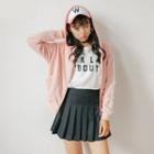 Sports Set : Panel Hooded Jacket + Pleated Mini Skirt