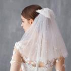 Faux Pearl Wedding Veil As Shown In Figure - One Size