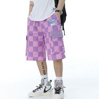 Plaid Straight Cut Pocket Shorts