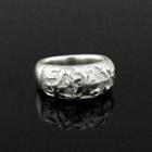 Flower Embossed Sterling Silver Ring