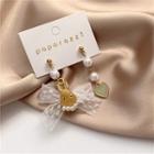 Non-matching Bow Rabbit Dangle Earring