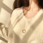 Hoop Pendant Long Necklace Gold - One Size
