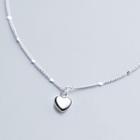 925 Sterling Silver Heart Pendant Necklace S925 Sterling Silver - Silver - One Size