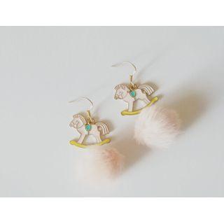 Rocking Horse Pom Pom Drop Earring