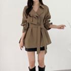 Double-breasted Jacket Coffee - One Size