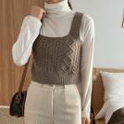Cable-knit Crop Vest