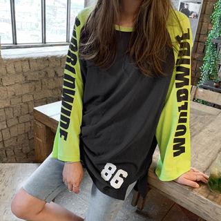 Lettered Raglan-sleeve T-shirt