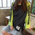 Lettered Raglan-sleeve T-shirt