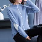Mock-turtleneck Argyle Print Sweater