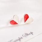 Color Panel Heart Earring 1 Pair - R547 - One Size