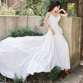 Spaghetti Strap Trained Maxi Dress