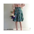 Band-waist Patterned Flare Skirt