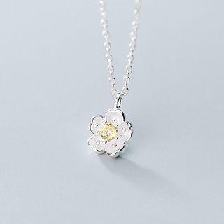 925 Sterling Silver Flower Pendant Necklace S925 Silver - As Shown In Figure - One Size