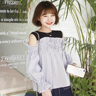 Cold Shoulder Mock Two-piece Blouse
