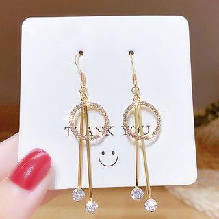 Hoop Rhinestone Alloy Fringed Earring E0017 - Gold - One Size
