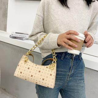 Chain Detail Printed Hobo Bag
