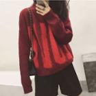 Letter Mohair Long-sleeve Knit Sweater