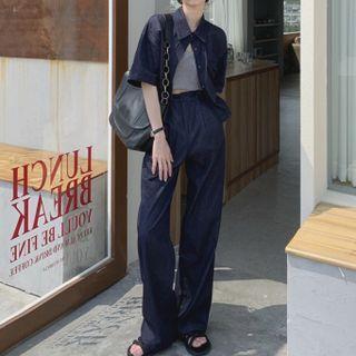 Short-sleeve Shirt / Straight Leg Pants