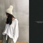 Drop-shoulder Oversized Hoodie Ivory - One Size