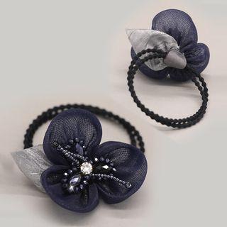 Embellished Mesh Flower Hair Tie