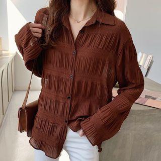 Bell-sleeve Crinkle Shirt