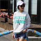 Printed Distressed Sweatshirt