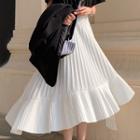 Single-button Blazer / Irregular Hem Midi A-line Skirt