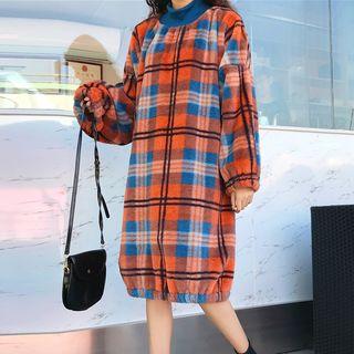 Plaid Sweatshirt Dress