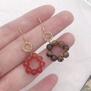 Agate Hoop Dangle Earring