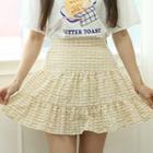 Tiered Plaid A-line Miniskirt