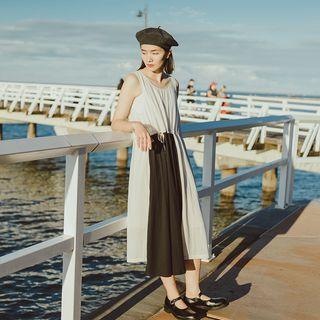 Color Block Midi Tank Dress